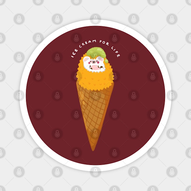 Ice cream for life Magnet by Iniistudio